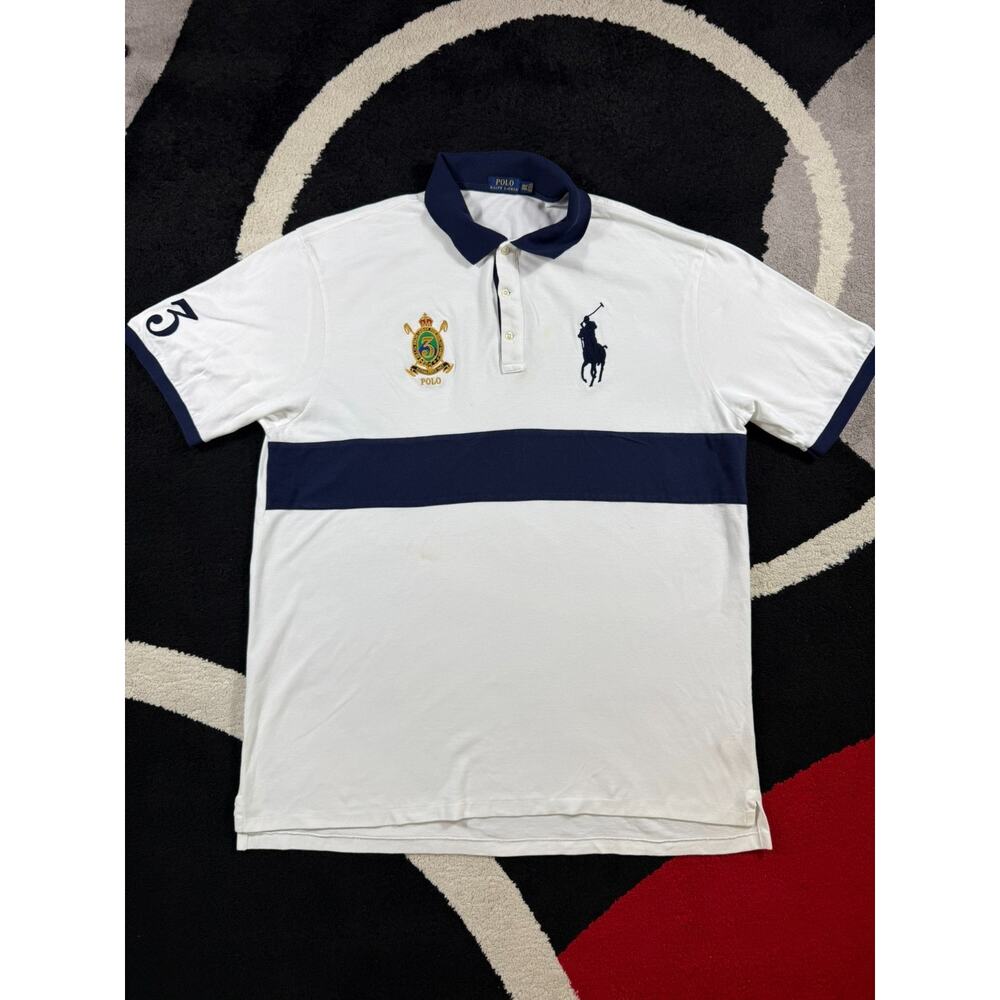 Polo Ralph Lauren Polo Shirt Mens 3XLT Blue White Pony Crest Preppy Casual